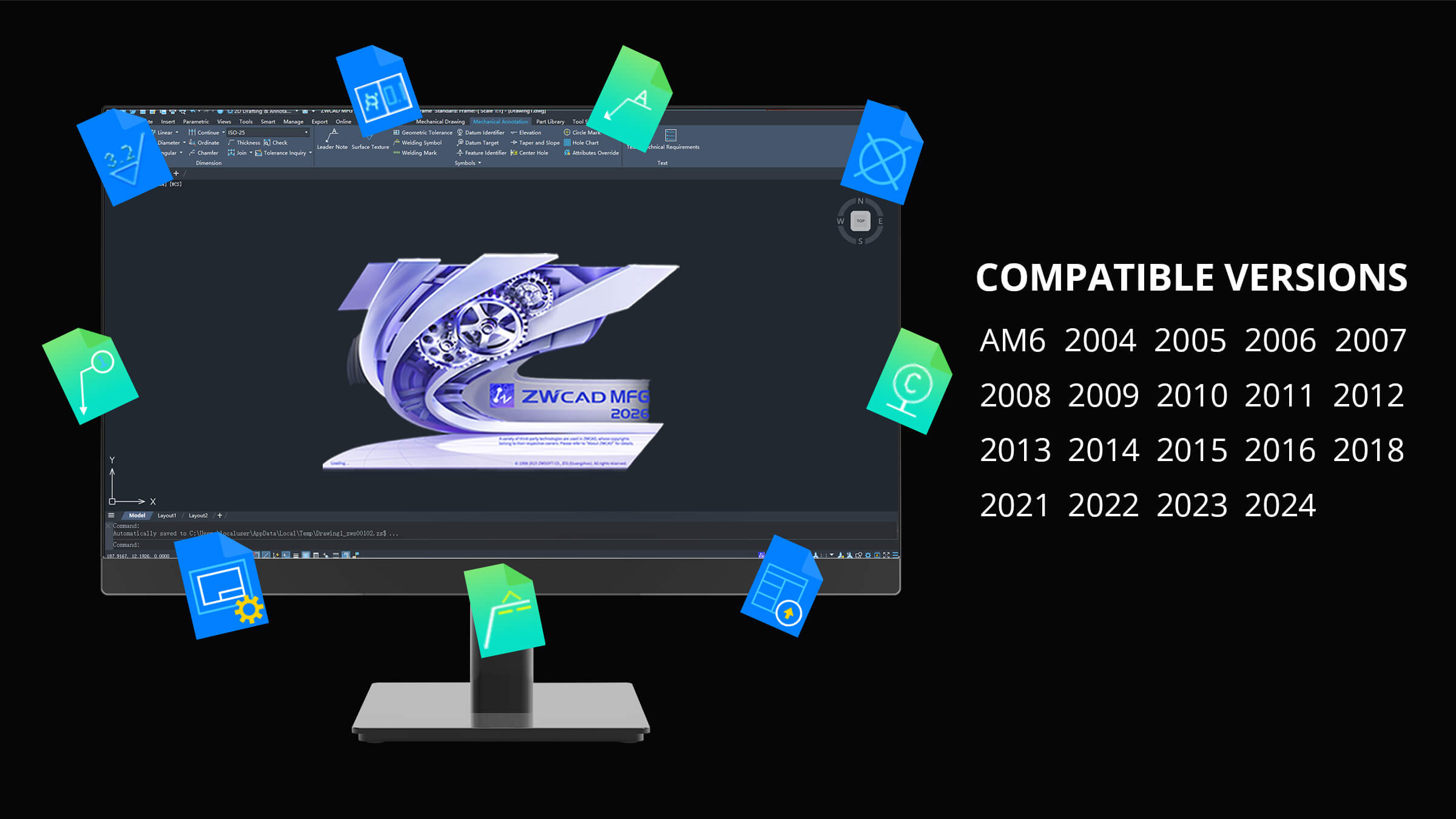 Rozšířená kompatibilita v ZWCAD MFG 2026