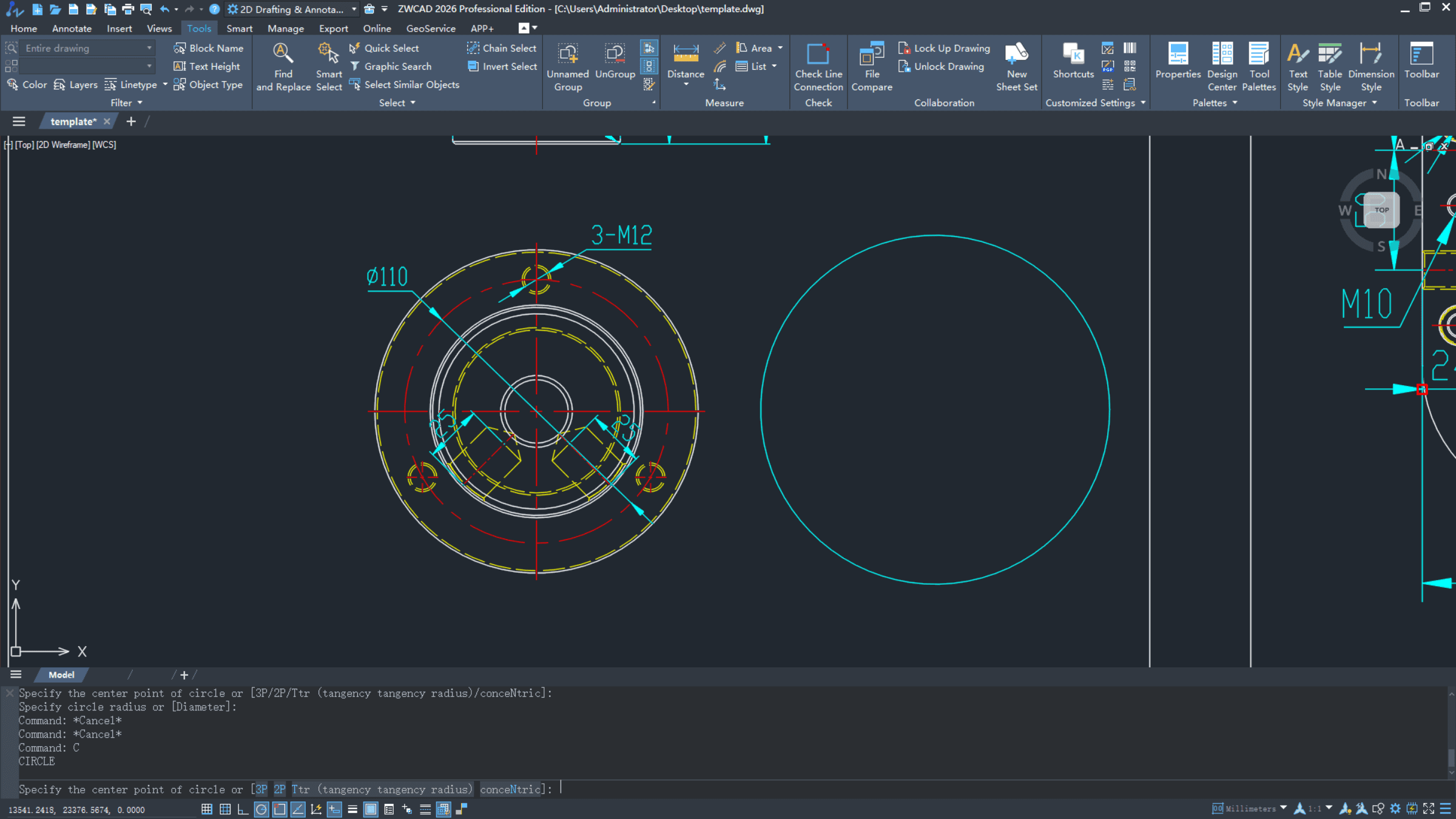 Tlačítka voleb v ZWCAD 2026