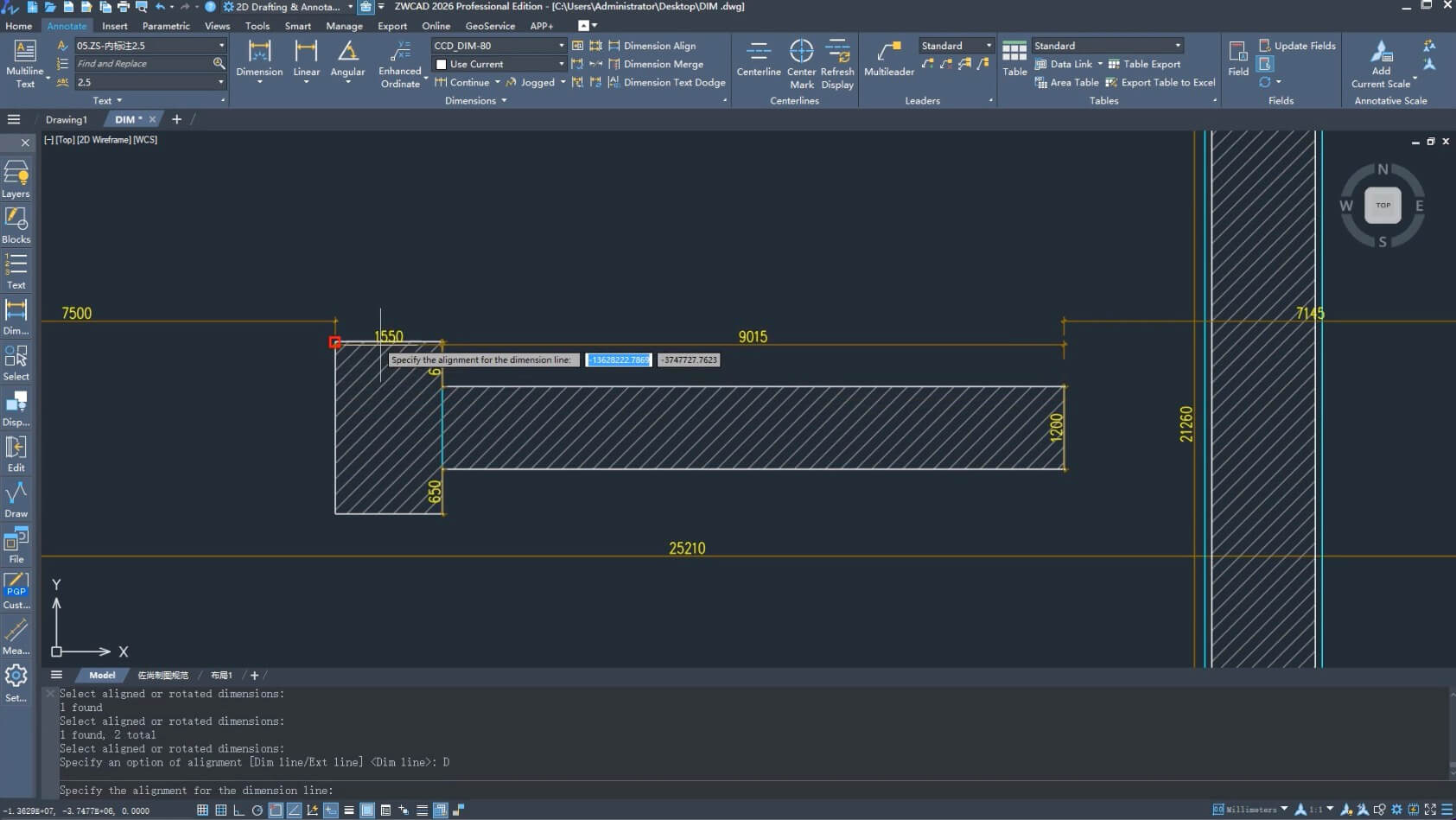Umisťování textů v ZWCAD 2026