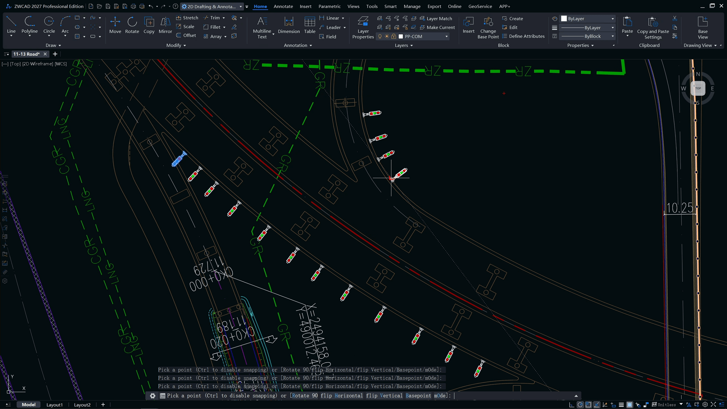 Zarovnání úchopových bodů v ZWCAD 2027