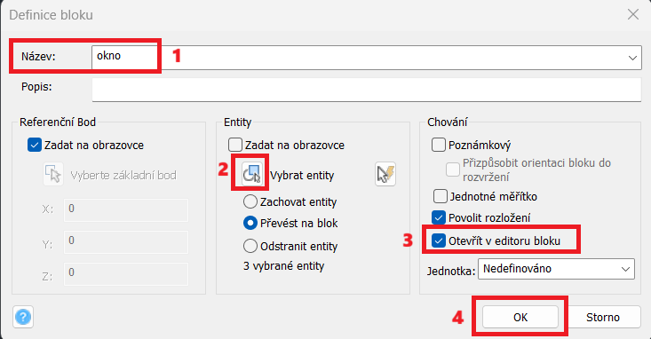 Dynamické bloky - protažení, krok 2