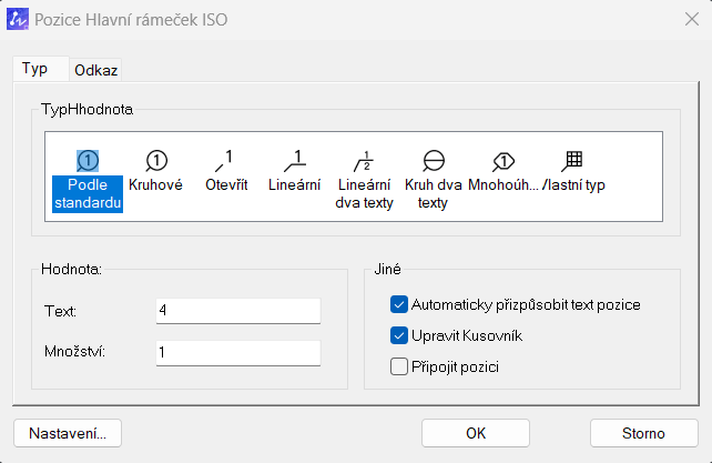Nastavení pozic v ZWCAD MFG - krok 2