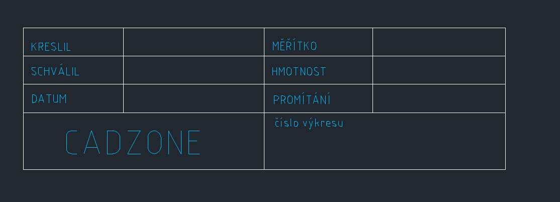 Postup tvorby vlastního razítka v ZWCAD MFG - nakreslení razítka