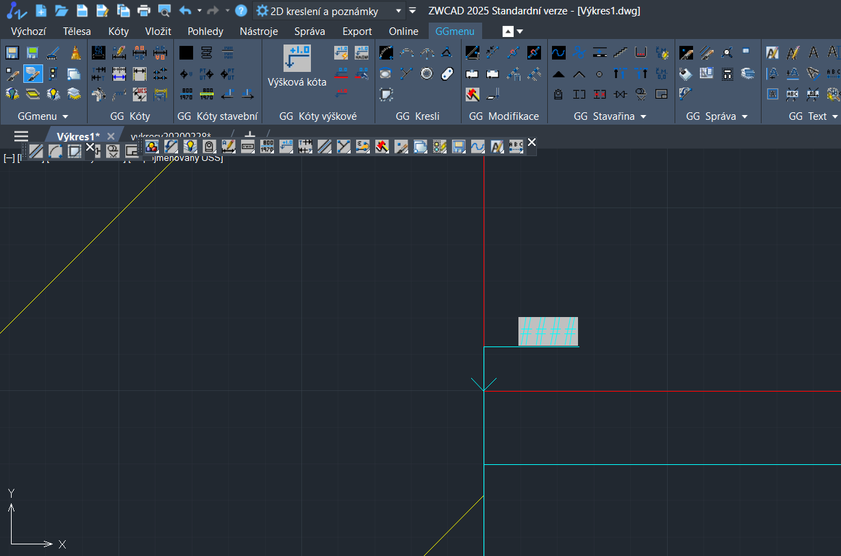 Výšková kóta v ZWCAD - krok 3