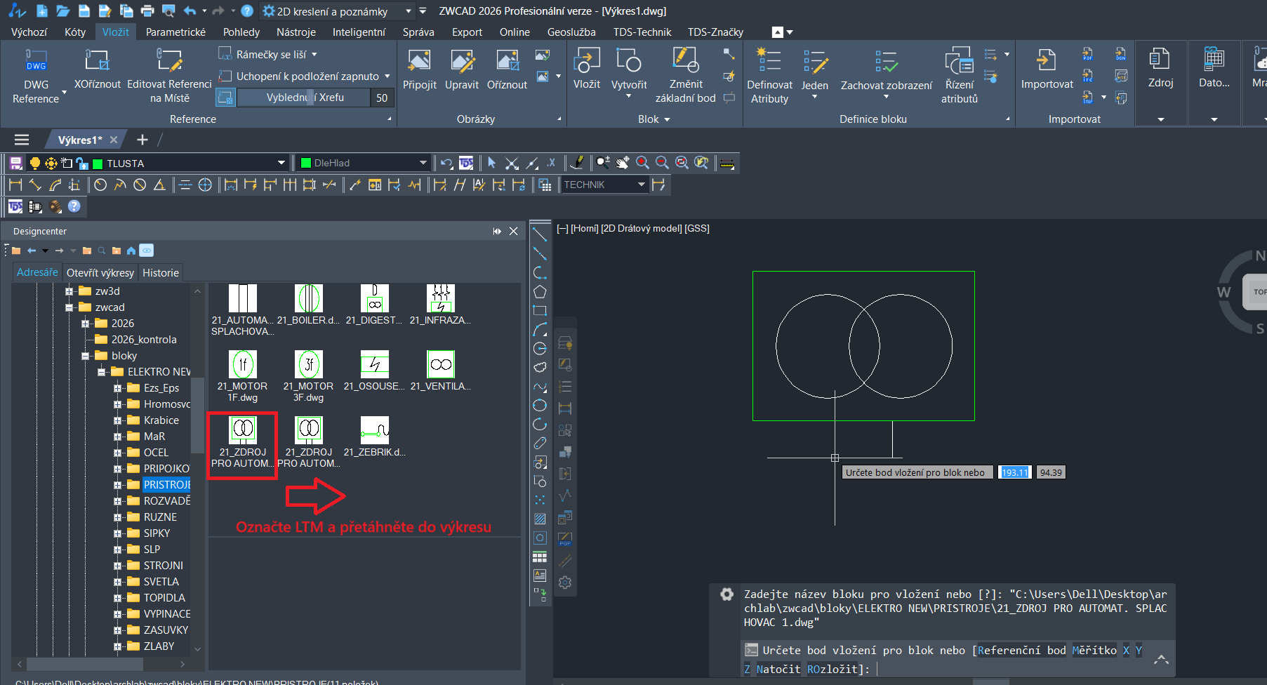 Popis Design Center, krok 3