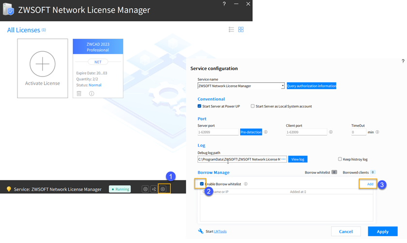 Nastavení síťových licencí ZWCAD - 3