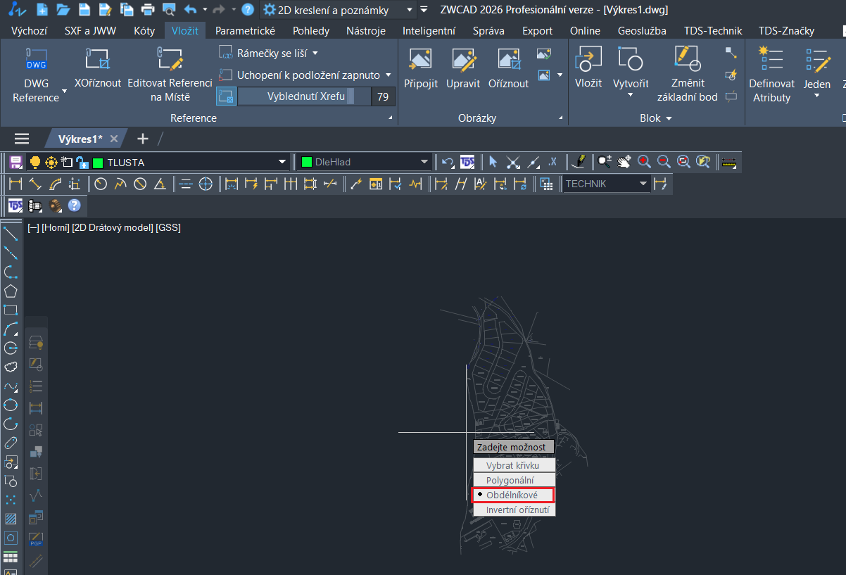 Ořez externí reference - krok 3