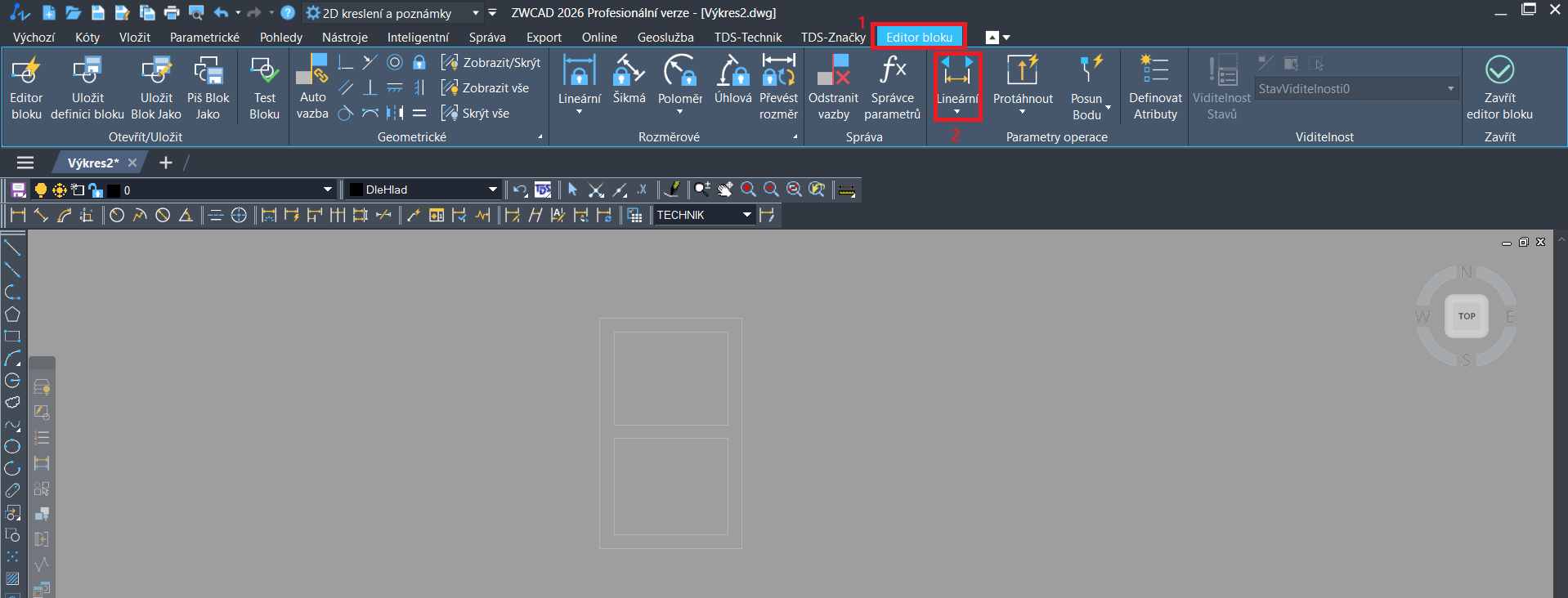 Dynamické bloky - protažení, krok 4
