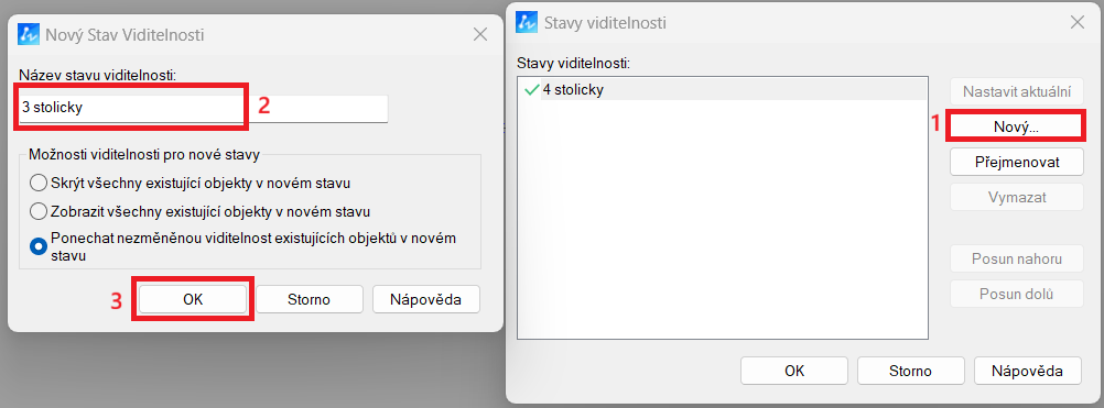 Dynamické bloky - viditelnost, krok 5