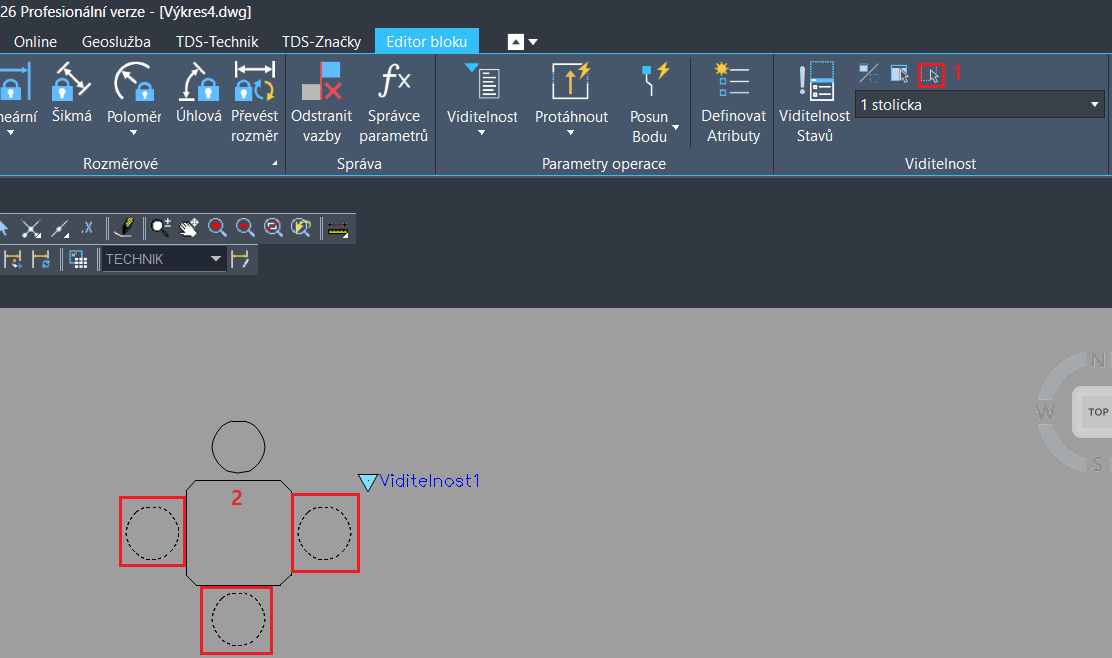 Dynamické bloky - viditelnost, krok 6