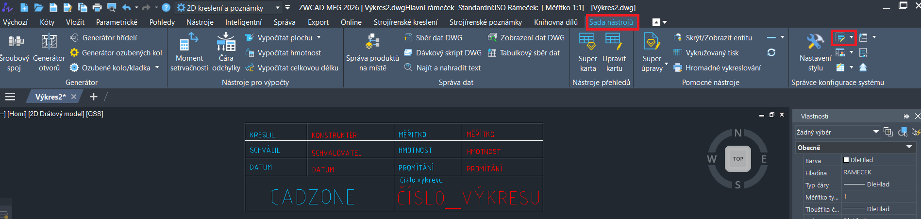 Postup tvorby vlastního razítka v ZWCAD MFG - definice rohového razítka ikona 