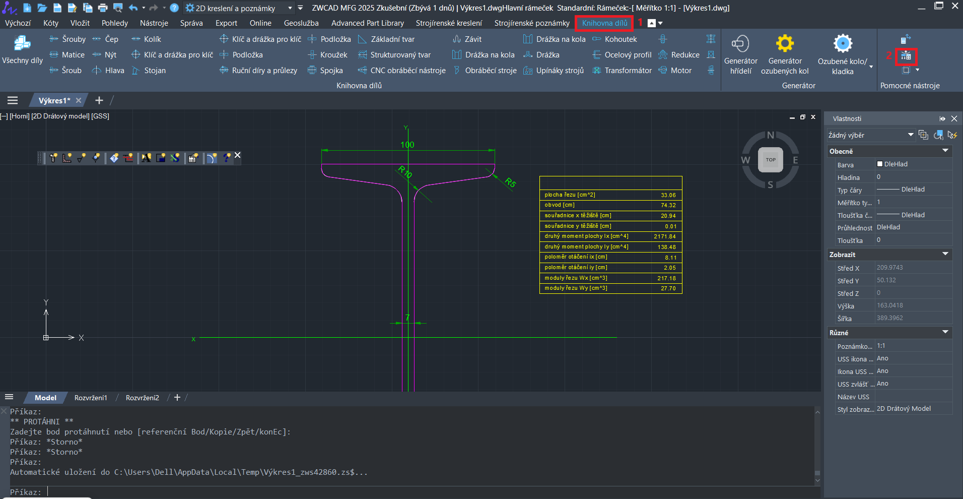Statická analýza v ZWCAD MFG - krok 7