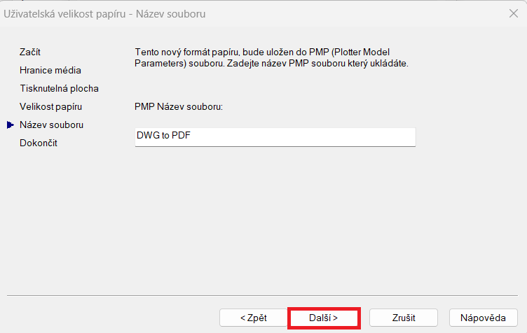 Tisk vlastního formátu - krok 5
