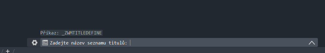 Postup tvorby vlastního razítka v ZWCAD MFG - zadání názvu 