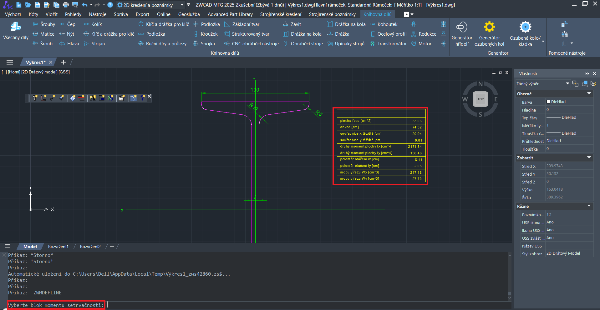 Statická analýza v ZWCAD MFG - krok 8