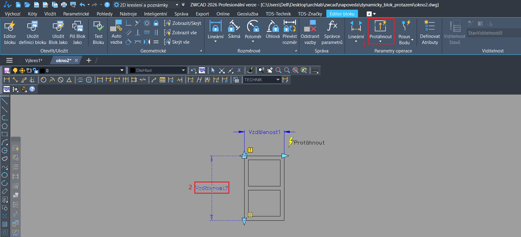 Dynamické bloky - protažení, krok 19