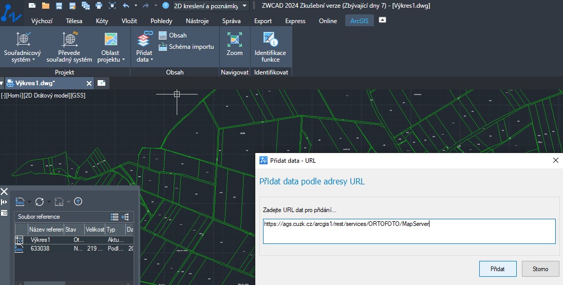 Přidaní mapy ortofoto