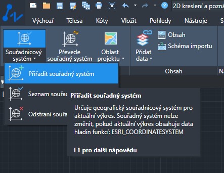 Volba souřadného systému