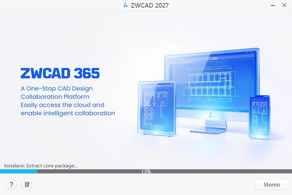 Průběh instalace ZWCAD