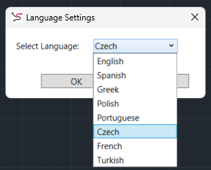 SPCAD změna jazyka